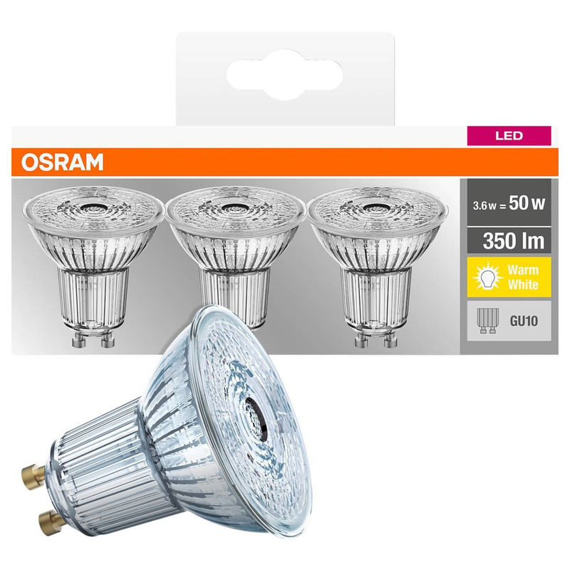 Osram LED Reflektorlampe GU10 3er Set Warmweiß Klar 4,3 W 1050 lm - Bild 4
