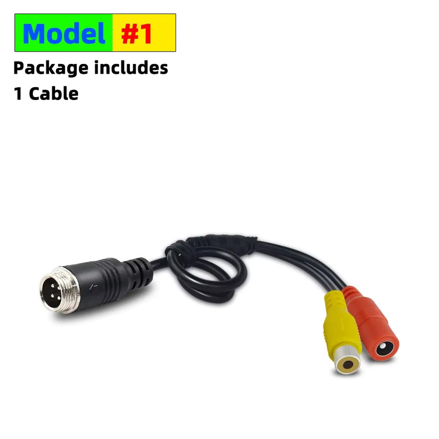 4Pin Luftfahrt Stecker und Buchse Adapter Konverter mit RCA AV und DC Anschluss für Auto Rückfahrkamera und Monitor - Bild 2