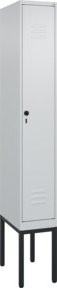 C+P Spind Classic PLUS Garderobenschrank mit 1 Abteil, Gestell aus Stahl, Farbe Grau/Schwarz, H x B x T: 212 x 30 x 50 cm - Bild 1