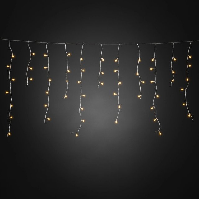 Konstsmide LED-Eisregen Lichtervorhang in Gold/Messing mit 200 bernsteinfarbenen Dioden - Bild 1