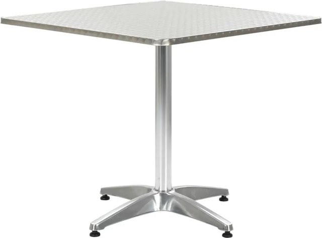 Furnicato Gartentisch aus Aluminium in Silber, quadratisch, B/T/H: 80 x 80 x 70 cm - Bild 1