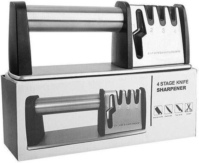 Binchi Outdoor Equipment Messer- und Schärfstein aus Edelstahl in Grau für Küche und Haushalt - Bild 1