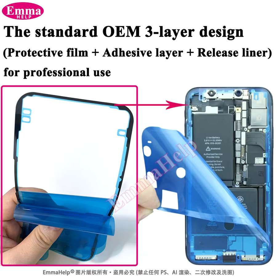 10 Stück 3M wasserdichte Dichtungskleber Aufkleber für iPhone 11 bis 17 Pro Max LCD-Bildschirmrahmen-Klebeband - Bild 4