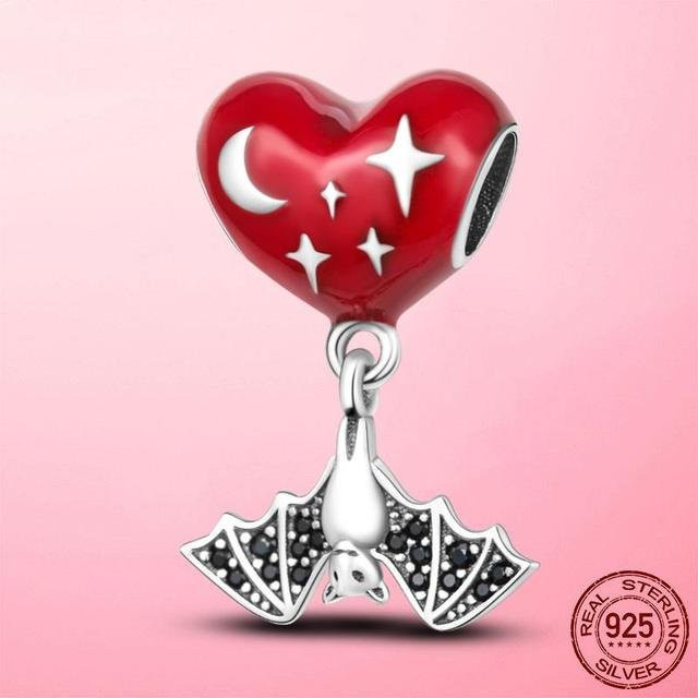 Charm Armband 925 Sterling Silber, Stern, Mond, Perlen, Herz, Hamsa, Fatima Hand, Damen - Bild 1