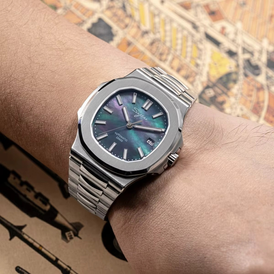 Sugess Armbanduhr Automatik, Edelstahl, Silber, Herren - Bild 5