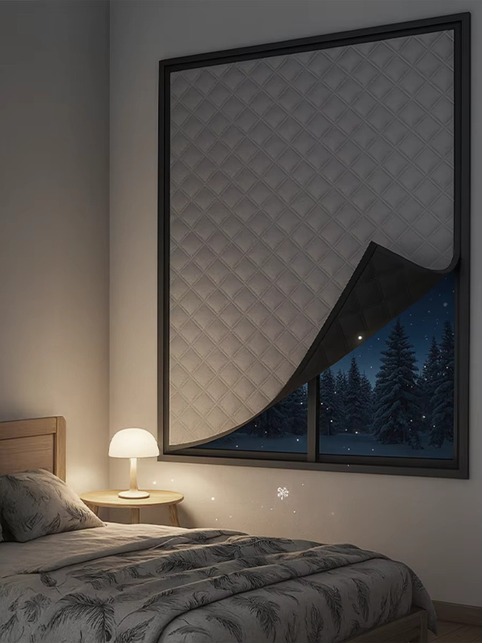 TranquilTouch Thermische Fenster-Isolierplatte zur Verdunkelung und Geräuschreduzierung mit Klettverschluss - Bild 6