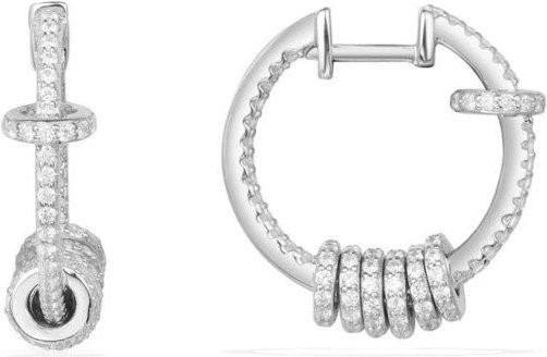 Ohrringe mit Creolen und Ringen, Sterlingsilber, Damen, white - Bild 1