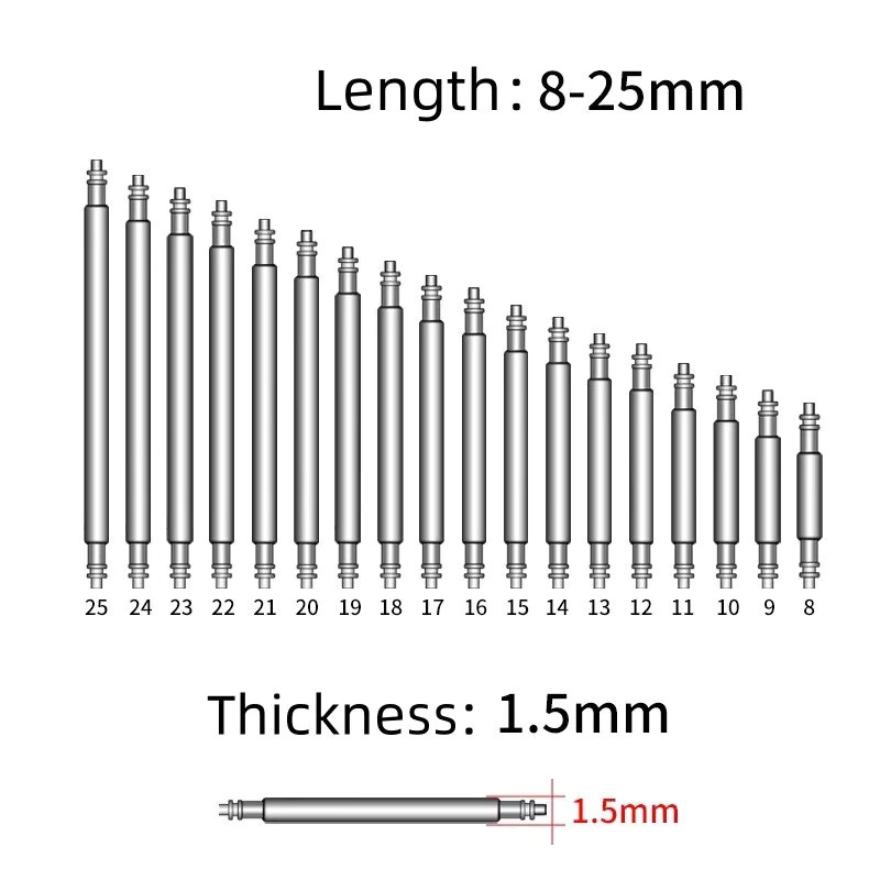 Uhrenzubehör Edelstahl, Frühling Bars, 8mm-25mm, Silber, Unisex - Bild 3