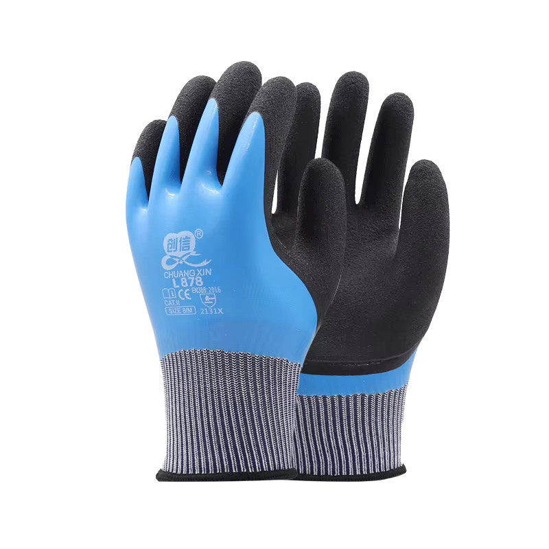 ELESESAFE Super Grip Arbeitshandschuhe mit Latexbeschichtung in Lila, rutschfest und wasserdicht - Bild 6