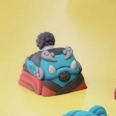 Yiran Toy One Piece Mechanische Tastatur Tastenkappen Set Multicolor mit Franky, Nico Robin, Brook und Jimbei für DIY Tastaturen - Bild 1