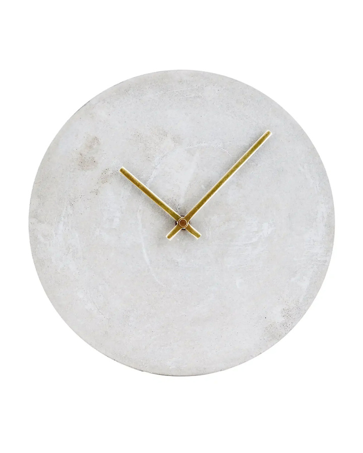House Doctor Wanduhr Watch aus Beton in Grau und Gold, Durchmesser: 28 cm - Bild 1