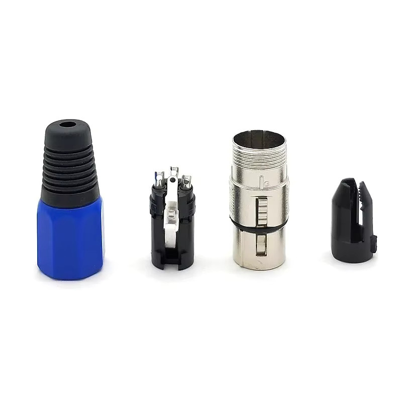 3-Pin XLR Stecker Set Männlich und Weiblich Blau für Mikrofon und Audio-Verdrahtung - Bild 2