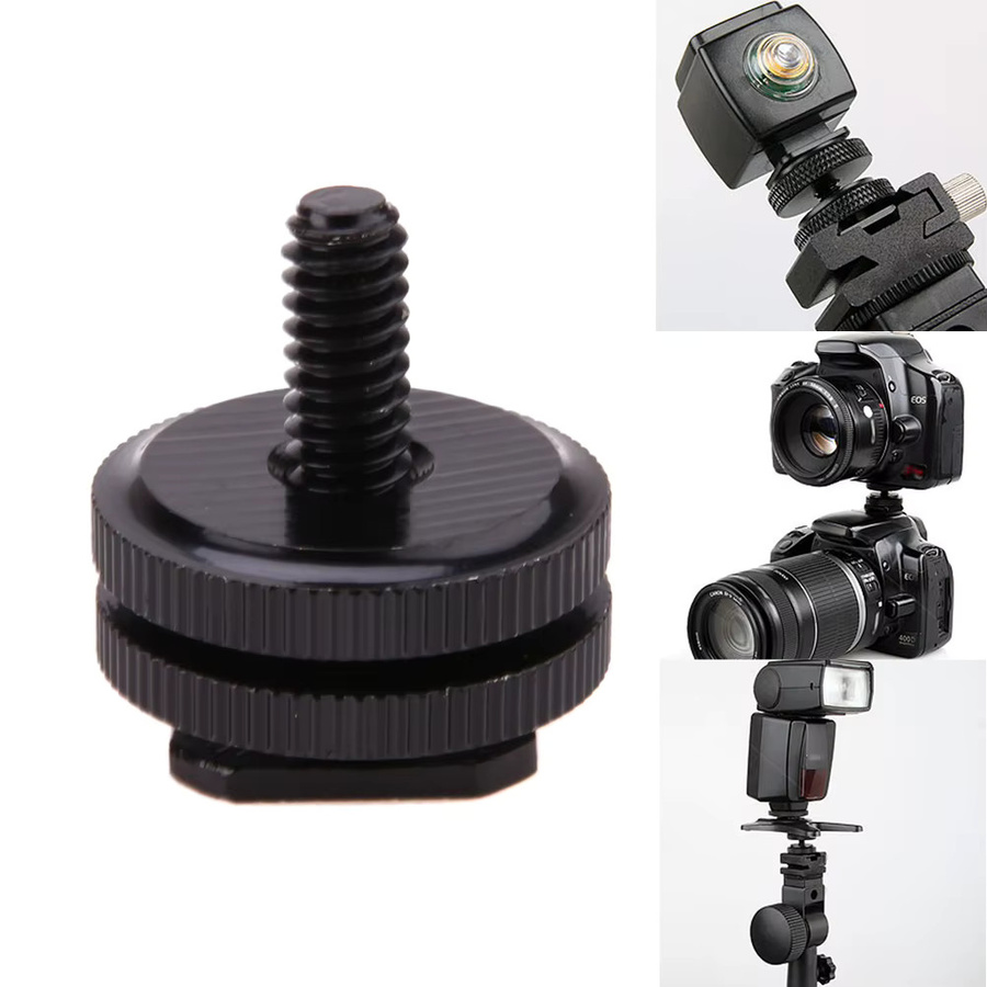 JOCESTYLE Blitzschuh Adapter mit 1/4 Zoll Stativschraube für Kamera und Studio Zubehör, Schwarz - Bild 4