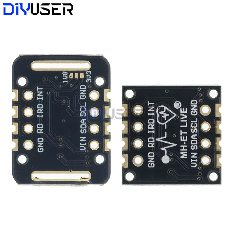 DIYUSER MAX30102 MAX30100 Herzfrequenz- und Blutsauerstoffsensor mit I2C-Schnittstelle in Schwarz, kompatibel mit ESP32 und Raspberry Pi für deinen DIY-Gesundheitsmonitor - Bild 2