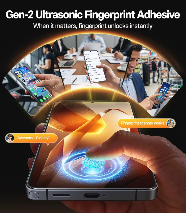 2 Stück Samsung Galaxy S26 Ultra Displayschutzfolien aus gehärtetem Glas, transparent, 9H Härtegrad - Bild 5
