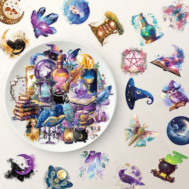 50 Stück PickJoy Magic Planet Aufkleber, Transparent, Wasserdicht, für Handyhüllen, Laptops und Koffer - Bild 1
