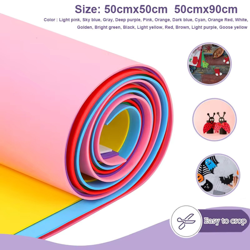 2 Stück bunte EVA-Schaumstoffplatten für Cosplay und DIY-Projekte, 1 mm dick, B/B: 50 x 50 cm und 50 x 90 cm - Bild 2