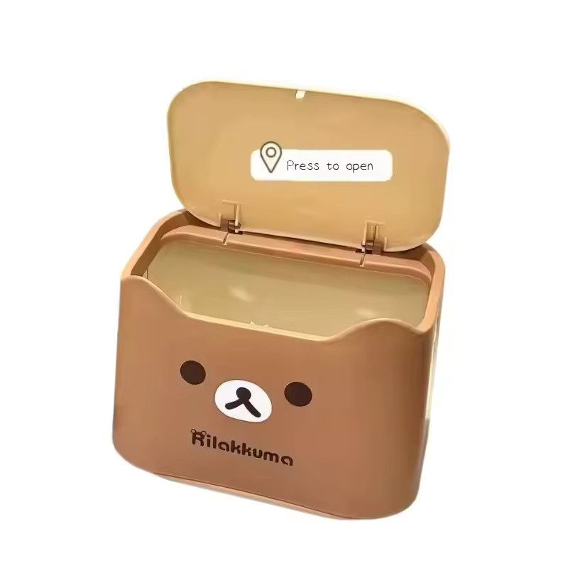 Bandai Rilakkuma Desktop-Mülleimer mit Touch-Öffnung aus Kunststoff für Büro und Zuhause - Bild 4