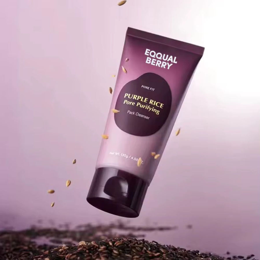 EQQUAL BERRY 2-in-1 Lila Reis-Schlamm-Maske Gesichtsreiniger, 130g - Bild 2