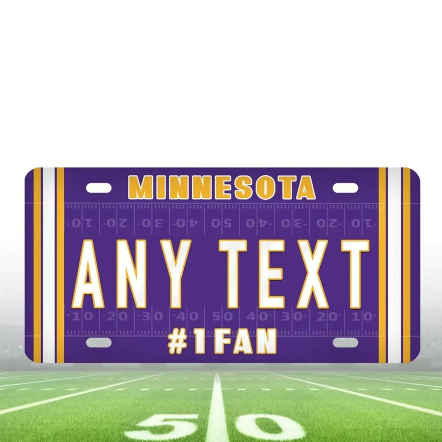 Personalisiertes Minnesota Vikings Aluminium-Nummernschild von CIFBUY in Weiß als individuelle Skol Spirit Wanddekoration - Bild 3