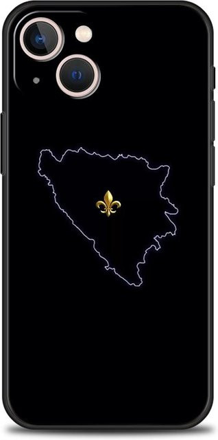 Stoßfeste Silikon-Handyhülle mit Bosnien und Herzegowina Reisepass Design für iPhone 16 15 14 13 12 Pro Max 11 7 8 Plus XS XR in Schwarz - Bild 1