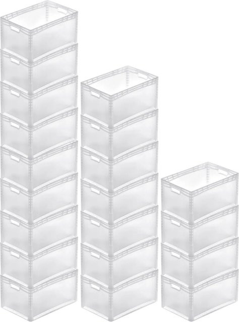PROREGAL SparSet mit 20 transparenten Eurobehältern LightLine mit offenem Griff, Transportboxen aus Kunststoff, H x B x T: 32 x 40 x 60 cm - Bild 1