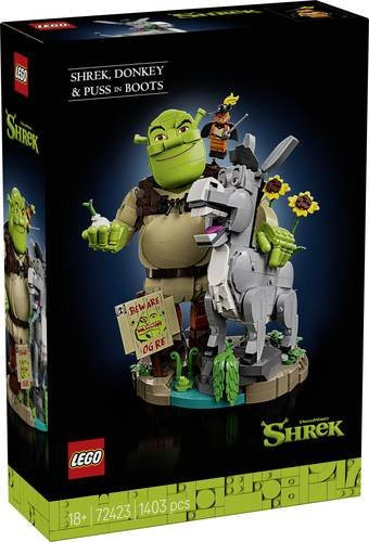 LEGO Icons Shrek, Esel und Der Gestiefelte Kater, baubare bewegliche Figuren, ab 18 Jahre - Bild 1