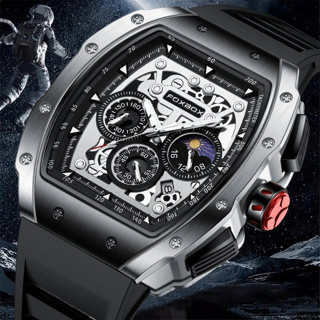 Lige Armbanduhr Quarz, Silikon, Eckig, Herren - Bild 1