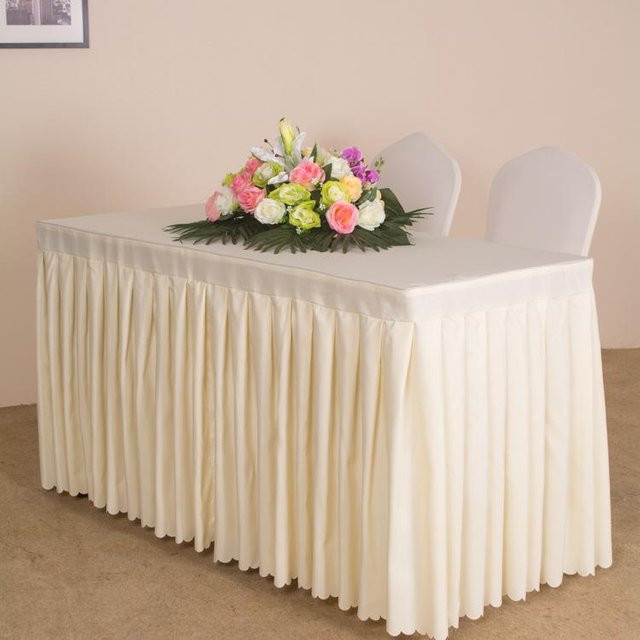 JINGYUE Pet Tischdecke rechteckig in Weiß mit Falten, B/T/H: 60 x 60 cm - Bild 1