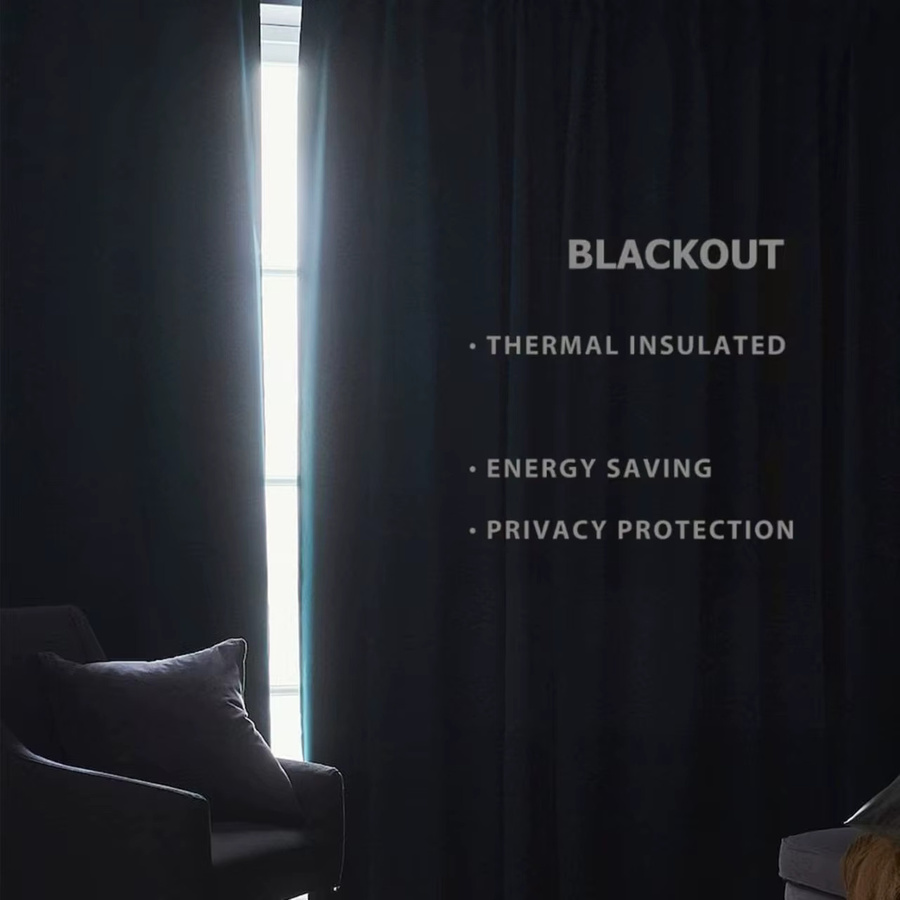 EASHION Verdunkelungsvorhänge in Schwarz, lichtblockierende und wärmeisolierende Ösenvorhänge für Wohnzimmer und Schlafzimmer - Bild 5