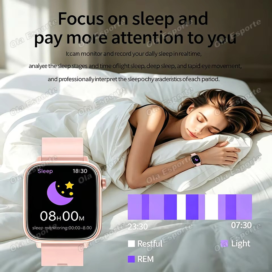 Ola Esporte Smartwatch mit 1,85 Zoll HD-Voll-Touchscreen und Bluetooth-Gesprächsfunktion in Silber - Bild 4