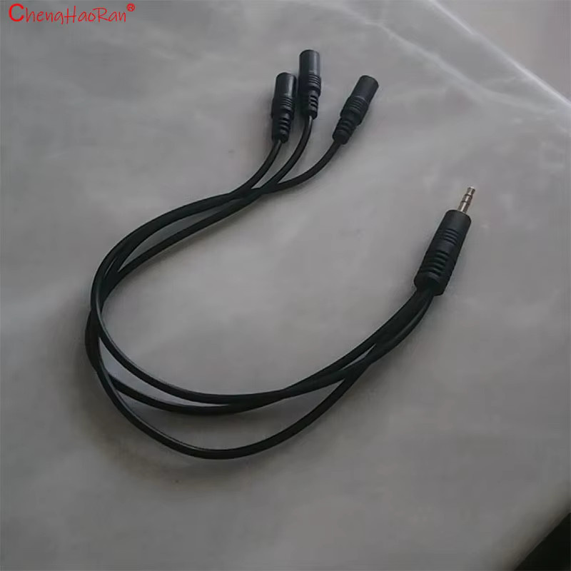 ChengHaoRan Audio-Adapter 3,5mm Klinke Stecker auf Buchse Splitter-Kabel für Headset und Mikrofon, Schwarz - Bild 1