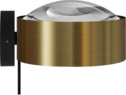 Top Light Puk! 120 Avantgarde HV-LED-Wandleuchte in Messing gebürstet und Schwarz matt mit Glas und klarer Linse (2700K Warmweiß) - Bild 1
