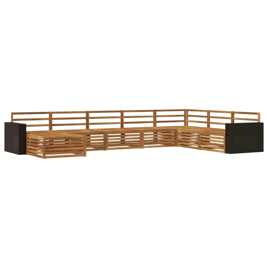 vidaXL Outdoor-Sofagarnitur aus Akazienholz in Braun, 8-teiliges Set im modernen Latten-Design - Bild 2