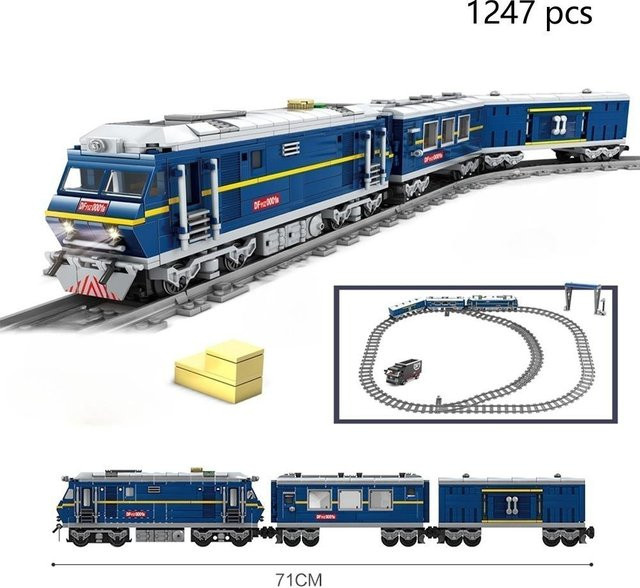 Linyi toy Eisenbahn Gebäude, Baustein-Spielset, mit Motor, ab 14 Jahren - Bild 1
