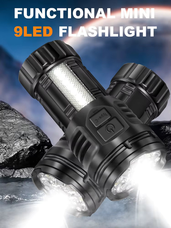 Heinast LED Taschenlampe mit Magnet und USB-Ladefunktion, Schwarz - Bild 6