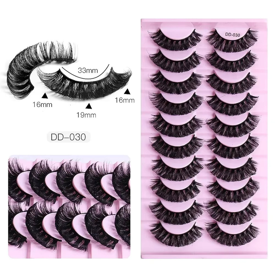 Russische Streifenwimpern 3D DD Curl, Black, 10 Paare - Bild 6
