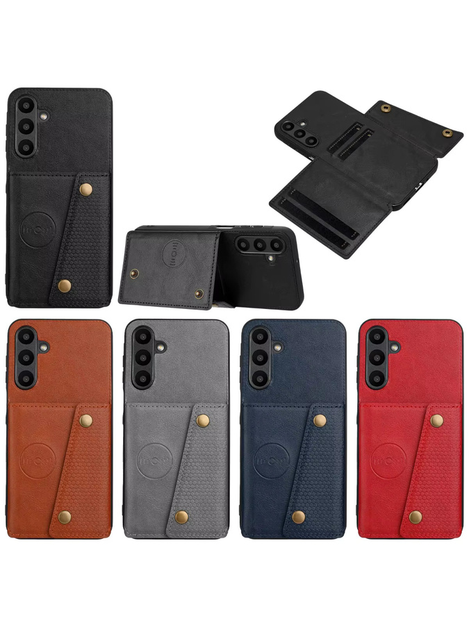 Samsung Business Wallet Ledertasche Kartenhalter Etui für Galaxy S26 Ultra S25 S24 Plus S23 S22 FE S21 Plus 5G in Schwarz oder Blau - Bild 7