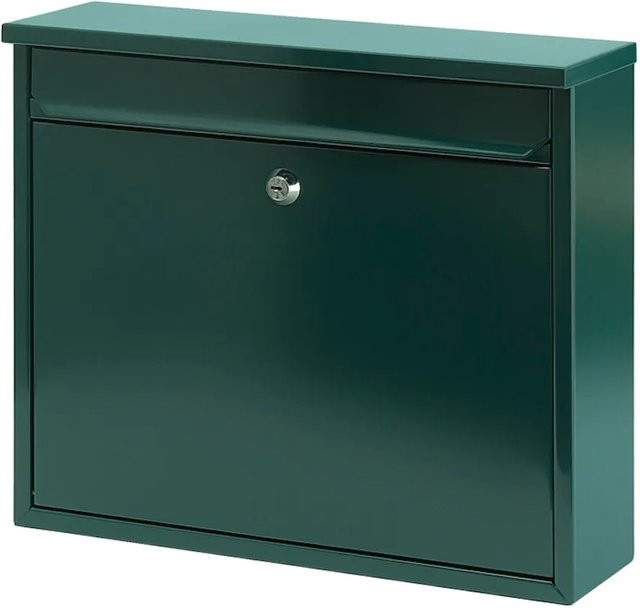 PROREGAL Wandbriefkasten Granadan aus Stahl mit Einwurfsklappe in Grün, H x B x T: 31,5 x 36 x 11 cm - Bild 1