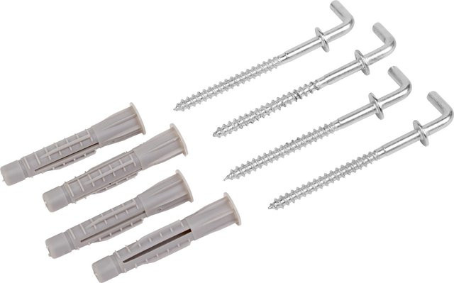 LUX-TOOLS Allzweckkragendübel mit Winkelhaken aus Nylon in Grau, 4 Stück, Durchmesser: 8 mm, Länge: 47 mm - Bild 1