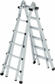 MUNK Aluminium-Teleskopleiter 4-teilig mit 4 x 6 Sprossen in Silber - Bild 2