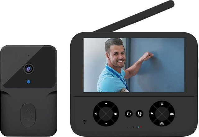 Neoglint Kabellose Video Türklingel Kamera mit 4,3 Zoll IPS Bildschirm, High Definition Nachtsicht, Schwarz - Bild 1