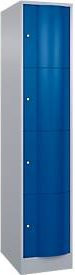 C+P Schließfachschrank Resisto mit 4 Fächern in Weißaluminium und Enzianblau, B/T/H: 39,6 x 64,0 x 195,0 cm - Bild 1