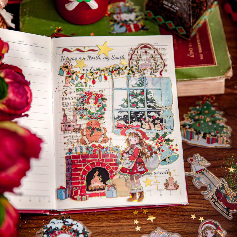 15-teiliges Set Weihnachtsaufkleber mit bezaubernden Feiertagsmustern in Multicolour für Tagebuch und DIY-Projekte - Bild 3