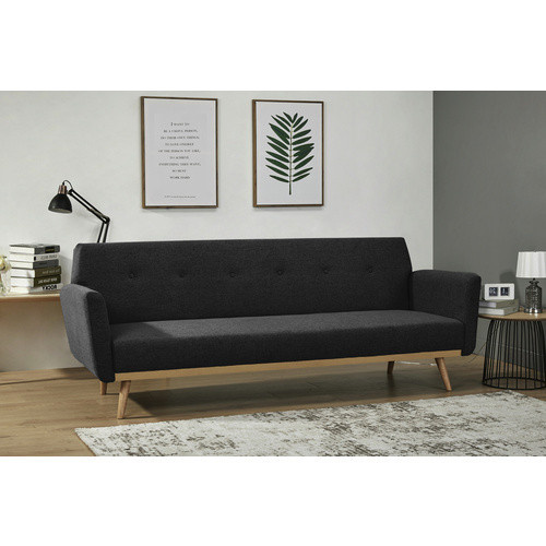 SalesFever Schlafsofa Click-Clack mit Holzrahmen und abnehmbaren Bezügen, Breite: 212 cm, Schwarz/Grau - Bild 4