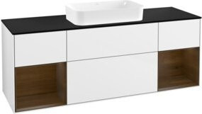 V&B Finion Waschtischunterschrank mit Abdeckplatte, Farbe: White Lacquer, B/T: 160 x 50,1 cm - Bild 1