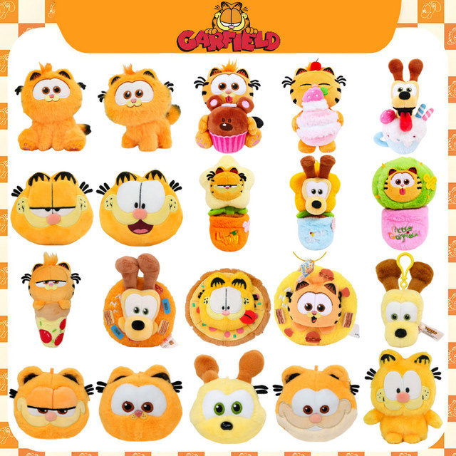 Garfield Familie Plüschtiere Schlüsselanhänger, Garfield Katze Odie, Plüsch / Textil - Bild 1