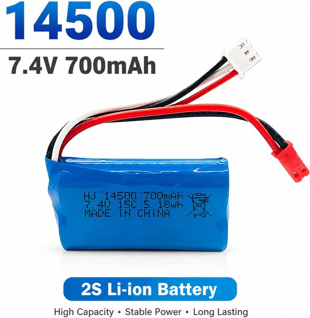 WLtoys Li-Ionen-Akku 2S 7,4V 700mAh mit JST-Stecker in Blau für RC-Autos, LKWs und Boote - Bild 1