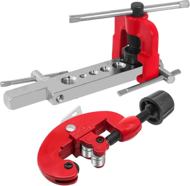 Wnew Rohr Cutter und Bördelwerkzeug Set mit Expander und Reibahle für Kupferrohre, Rot - Bild 1