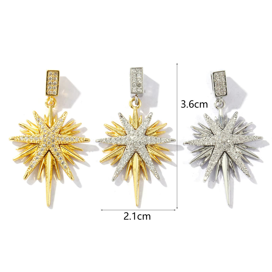 DoreenBeads Anhänger Messing, mehrfarbig, Zirkonia, 3,6 cm x 2,1 cm - Bild 1